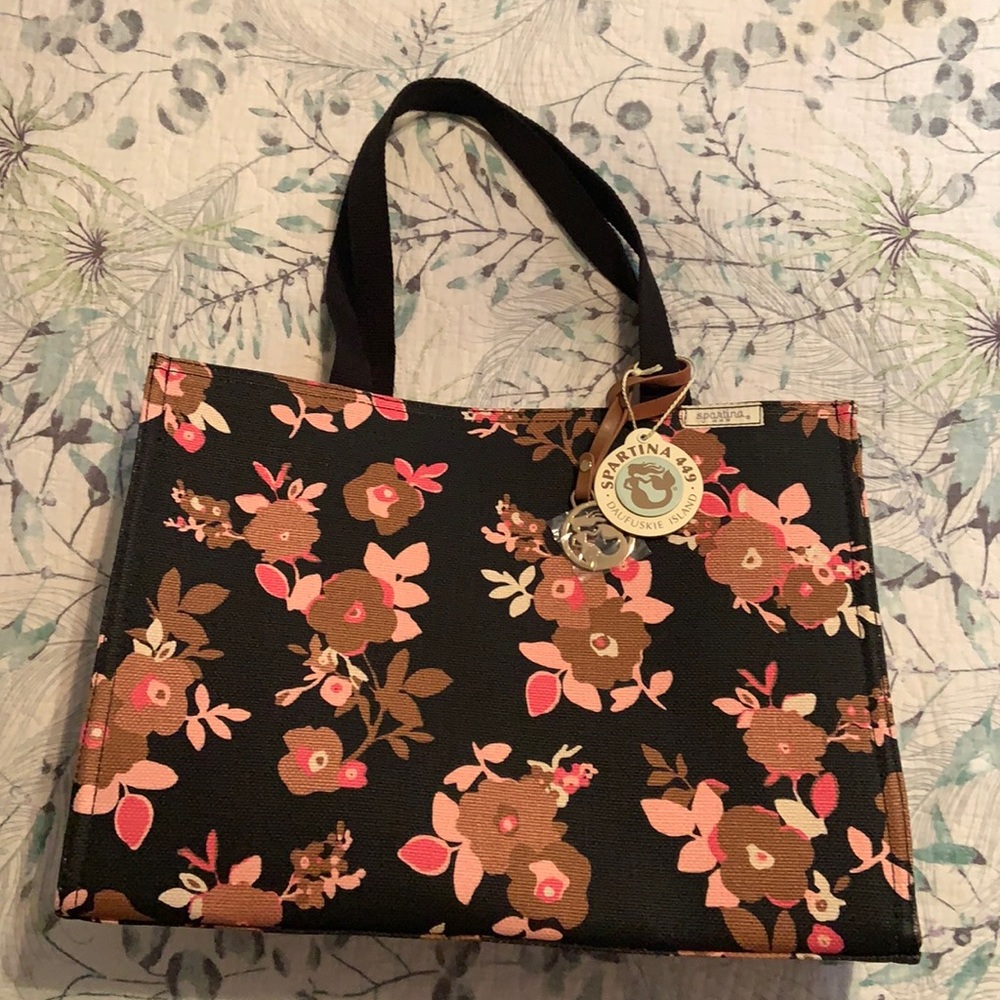NWT Spartina 449 market tote Black floral